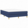 Boxspringbett mit Matratze Blau 140x200 cm Stoff