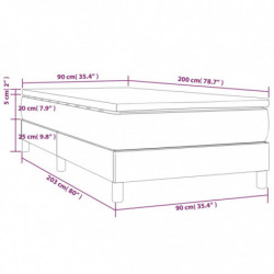 Boxspringbett mit Matratze Weiß 90x200 cm Kunstleder