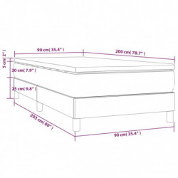 Boxspringbett mit Matratze Grau 90x200 cm Kunstleder