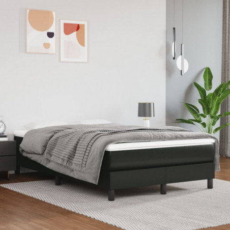 Boxspringbett mit Matratze Schwarz 120x200 cm Kunstleder