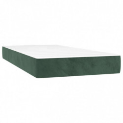 Boxspringbett mit Matratze Dunkelgrün 90x200 cm Samt