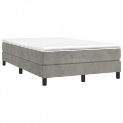 Boxspringbett mit Matratze Hellgrau 120x200 cm Samt