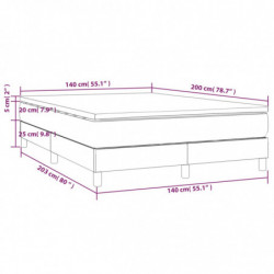 Boxspringbett mit Matratze Dunkelgrau 140x200 cm Samt