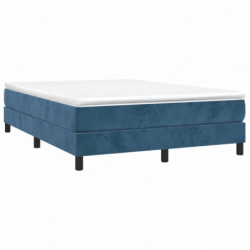 Boxspringbett mit Matratze Dunkelblau 140x200 cm Samt