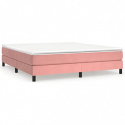 Boxspringbett mit Matratze Rosa 180x200 cm Samt