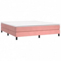 Boxspringbett mit Matratze Rosa 180x200 cm Samt