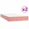 Boxspringbett mit Matratze Rosa 200x200 cm Samt