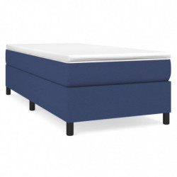 Boxspringbett mit Matratze Blau 90x190 cm Stoff