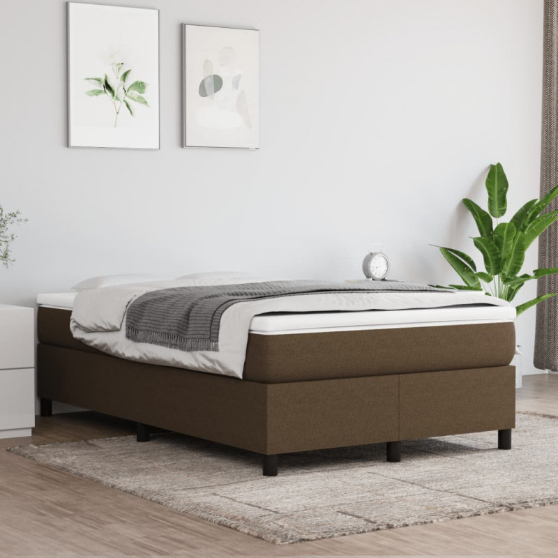 Boxspringbett mit Matratze Dunkelbraun 120x200 cm Stoff