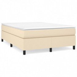 Boxspringbett mit Matratze Creme 140x190 cm Stoff