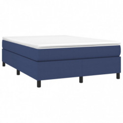 Boxspringbett mit Matratze Blau 140x200 cm Stoff