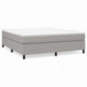 Boxspringbett mit Matratze Hellgrau 160x200 cm Stoff