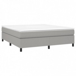 Boxspringbett mit Matratze Hellgrau 160x200 cm Stoff