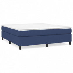 Boxspringbett mit Matratze Blau 160x200 cm Stoff