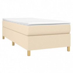 Boxspringbett mit Matratze Creme 90x190 cm Stoff