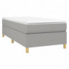 Boxspringbett mit Matratze Hellgrau 100x200 cm Stoff