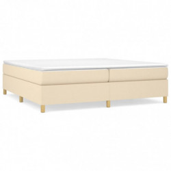 Boxspringbett mit Matratze Creme 200x200 cm Stoff