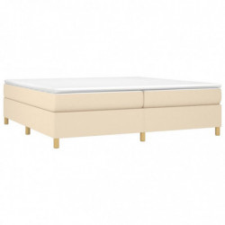 Boxspringbett mit Matratze Creme 200x200 cm Stoff