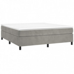 Boxspringbett mit Matratze Hellgrau 200x200 cm Samt