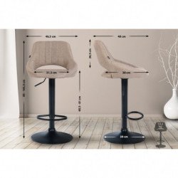 Barhocker Milet Stoff schwarz