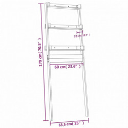 Toilettenregal Honigbraun 63,5x32x179 cm Massivholz Kiefer