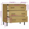 Sideboard OSLO mit 3 Schubladen Braun 77x40x79,5 cm Massivholz