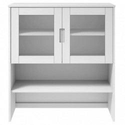 Highboard-Oberteil MOLDE Weiß 90x35x100 cm Massivholz Kiefer