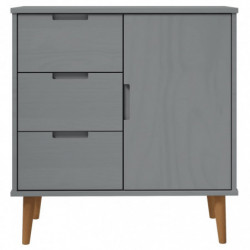 Sideboard MOLDE Grau 76,5x40x80 cm Massivholz Kiefer