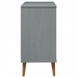 Sideboard MOLDE Grau 76,5x40x80 cm Massivholz Kiefer