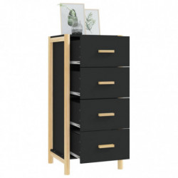 Highboard Schwarz 42x38x90 cm Holzwerkstoff