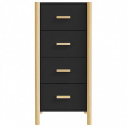 Highboard Schwarz 42x38x90 cm Holzwerkstoff