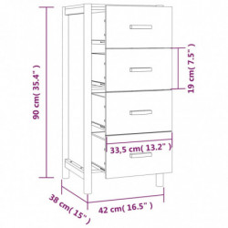 Highboard Schwarz 42x38x90 cm Holzwerkstoff