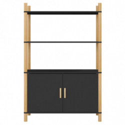 Highboard Schwarz 80x40x121 cm Holzwerkstoff