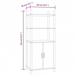 Highboard Schwarz 60x40x141 cm Holzwerkstoff