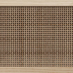 Sideboard Weiß 60x30x70 cm Massivholz Kiefer und Natur-Rattan