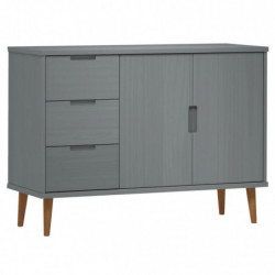 Sideboard MOLDE Grau 113x40x80 cm Massivholz Kiefer