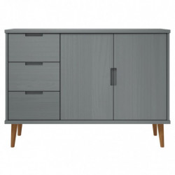 Sideboard MOLDE Grau 113x40x80 cm Massivholz Kiefer