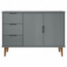 Sideboard MOLDE Grau 113x40x80 cm Massivholz Kiefer