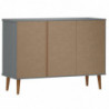 Sideboard MOLDE Grau 113x40x80 cm Massivholz Kiefer