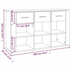 Sideboard Betongrau 100x30x59,5 cm Holzwerkstoff