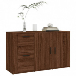 Sideboard Braun Eichen-Optik 100x33x59,5 cm Holzwerkstoff