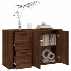 Sideboard Braun Eichen-Optik 100x33x59,5 cm Holzwerkstoff