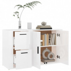 Sideboard Hochglanz-Weiß 100x33x59,5 cm Holzwerkstoff