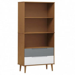 Bücherregal MOLDE Braun 85x35x170,5 cm Massivholz Kiefer