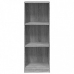 Bücherregal 3 Fächer Grau Sonoma 40x24x109 cm Holzwerkstoff