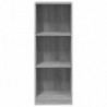 Bücherregal 3 Fächer Grau Sonoma 40x24x109 cm Holzwerkstoff