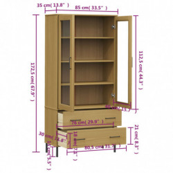 Bücherschrank OSLO Metallbeine Braun 85x35x172,5 cm Massivholz