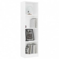 Bücherregal 4 Fächer Weiß 40x24x142 cm Holzwerkstoff