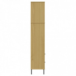 Bücherregal OSLO mit 2 Schubladen Braun 60x35x180 cm Massivholz