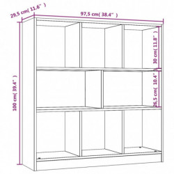 Bücherregal Grau Sonoma 97,5x29,5x100 cm Holzwerkstoff